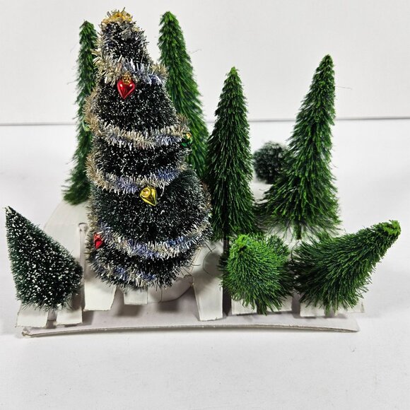 Department 56 Mini Sisal Evergreens Christmas Tree Bush Hedge Pine Trees Lot - Picture 4 of 9